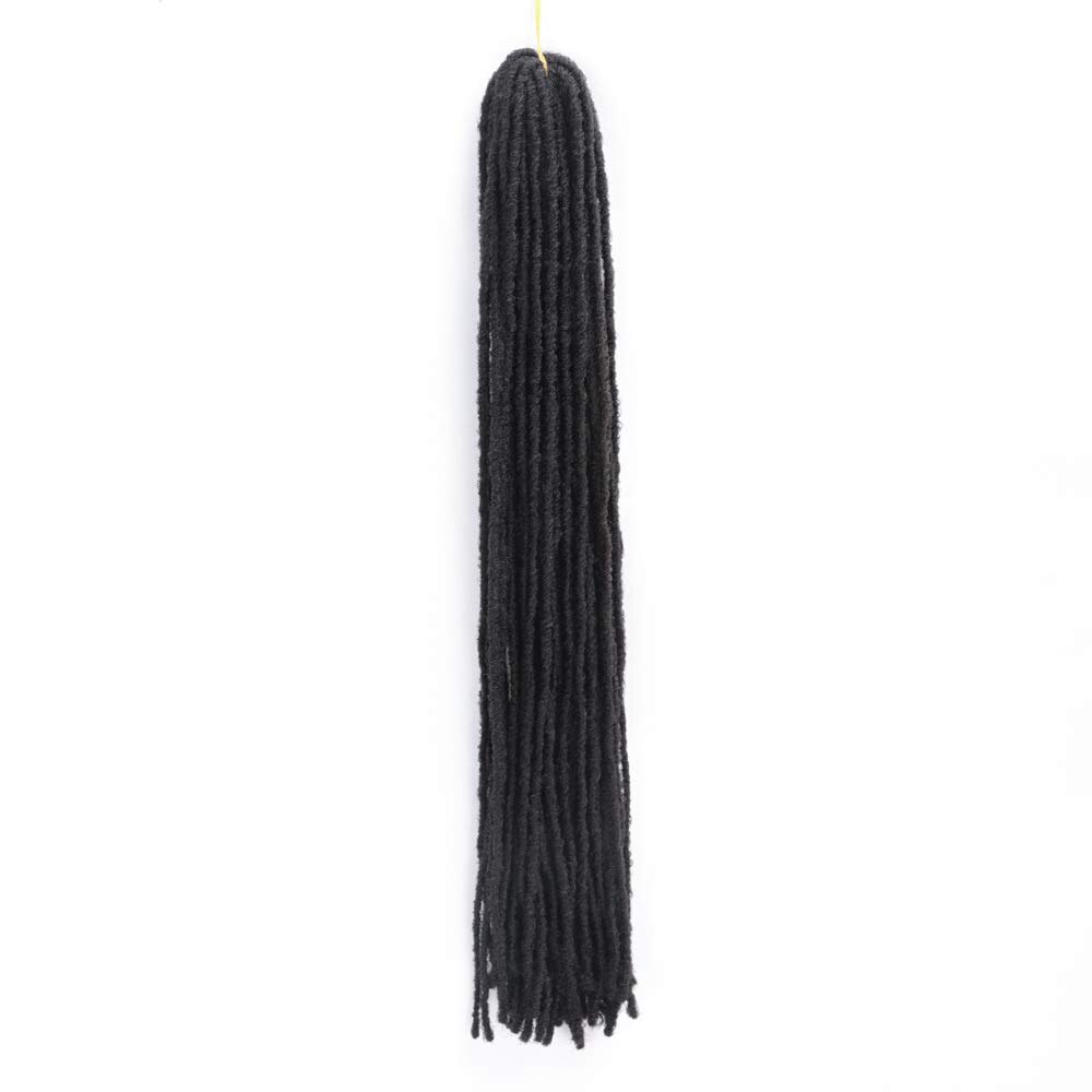 Micro Locs Crochet Hair Braids Sister Locs Slender Straight Goddess Faux Locs Crochet Hair Synthetic Braiding Hair Extensions: #1B / 1Pcs/Lot
