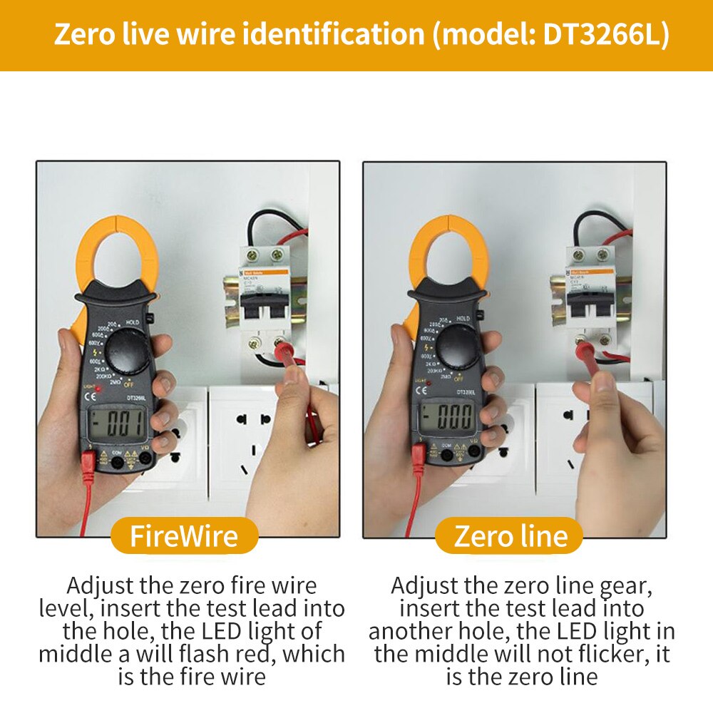 ANENG DT3266L Mini Digital Clamp Meter 1999 Count Electric AC/DC Voltage Multimeter Clamp Ohm Temp Diode Tester