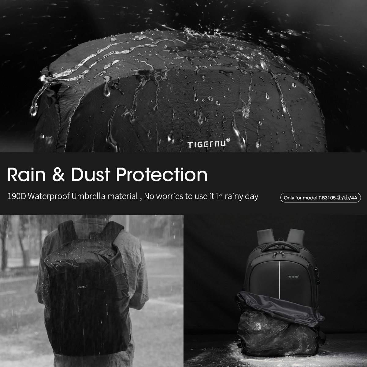 Tigernu Splashproof 15.6Inch Laptop Rugzak Geen Sleutel Tsa Anti Diefstal Mannen Rugzak Reizen Tiener Rugzak Tas Mannelijke Rugzak Mochila