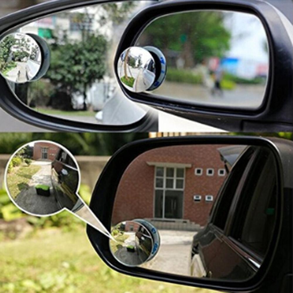 2 Piece Blind Spot Mirror 2 Round HD Glass Convex Rear View Mirror Upgrade 360 Degree Rotate Anti-fog Car Rearview Mirror