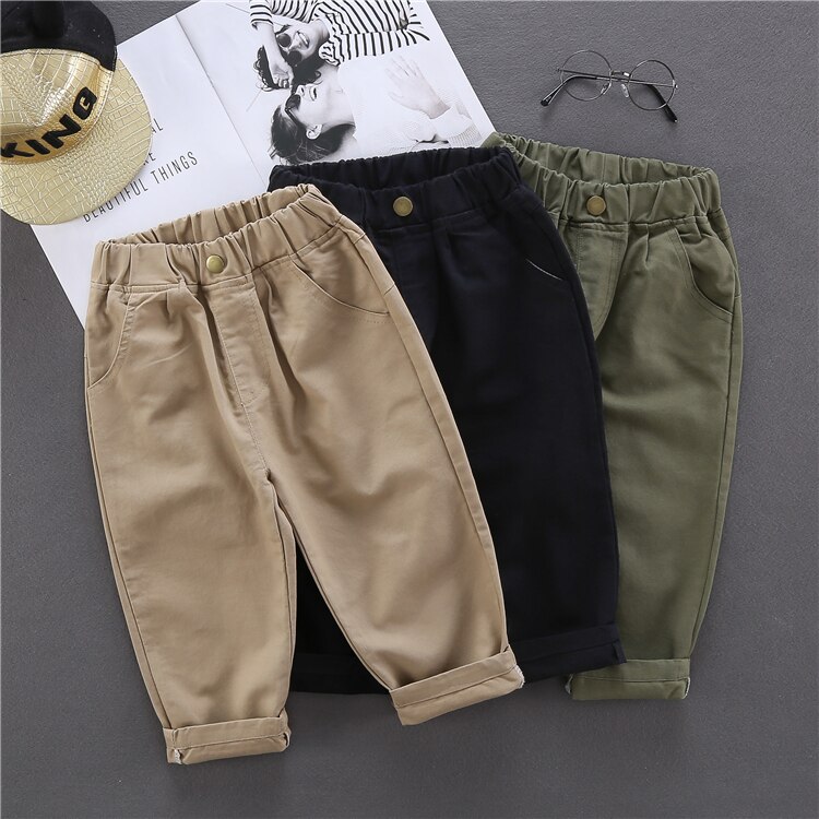 Mode Baby Boy Casual Broek Katoen Knop Baby Peuter Kinderen Broek Lange Baby Jongens Losse Broek Kleding 1-10Y