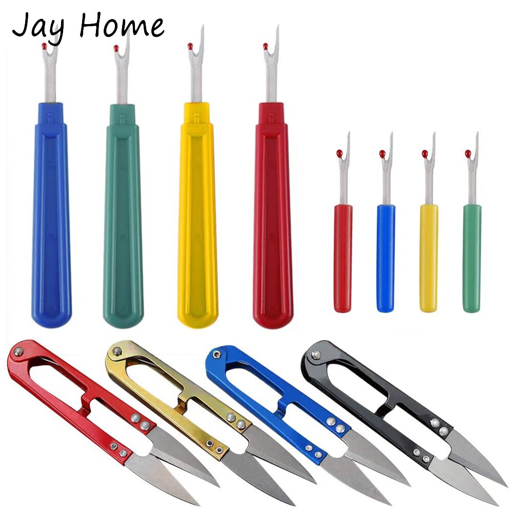 2PCS Sewing Seam Ripper Kit Stitch Unpicker Thread Cutter Tool with Trimming Scissor for Sewing Crafting Removing Threads