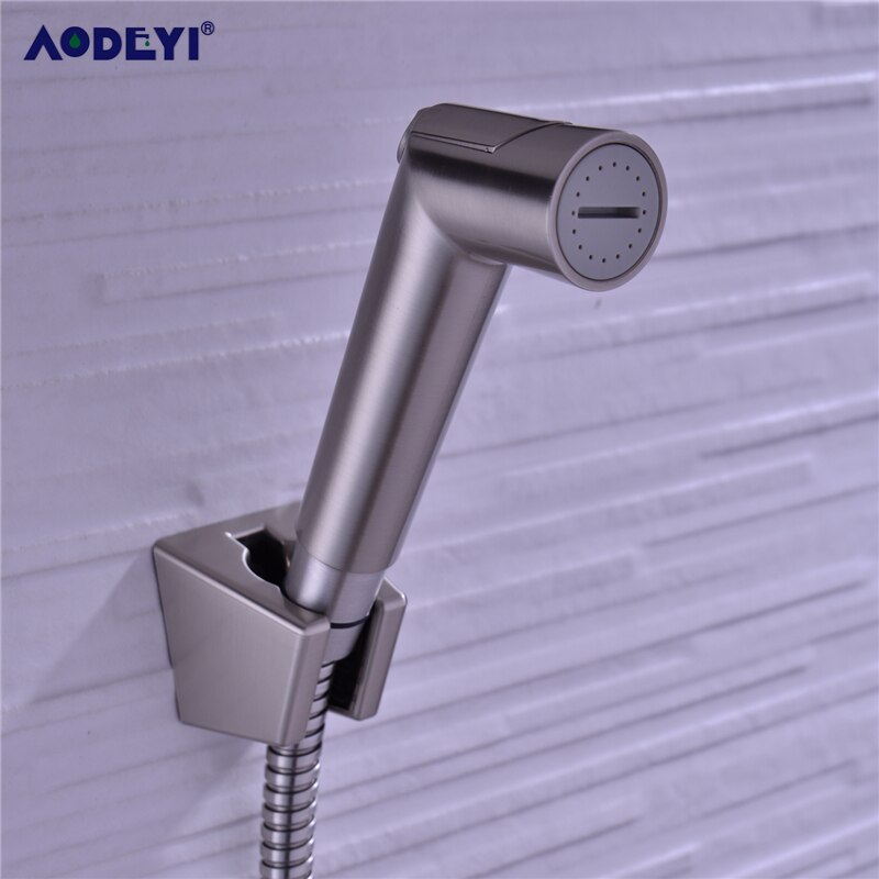 Toilet badeværelse håndholdt bidet spray ble bruser sprøjtesæt flow abs kontrol bærbar shattaf jet douche kit sort/krom