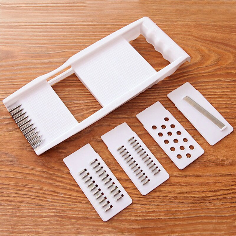 Multipurpose Vegetable Cutter Fruit Shredder Potato Mandolin Slicer Peeler Dicer Chopper Kitchen Gadget Sets Kitchen Accessories: White 5 in 1