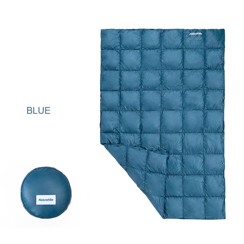 Naturehike przenośny Ultralight na wolnym powietrzu wielofunkcyjny trzymać ciepły puch gęsi kołdra kempingowa robić hotelu i podróży: niebieski