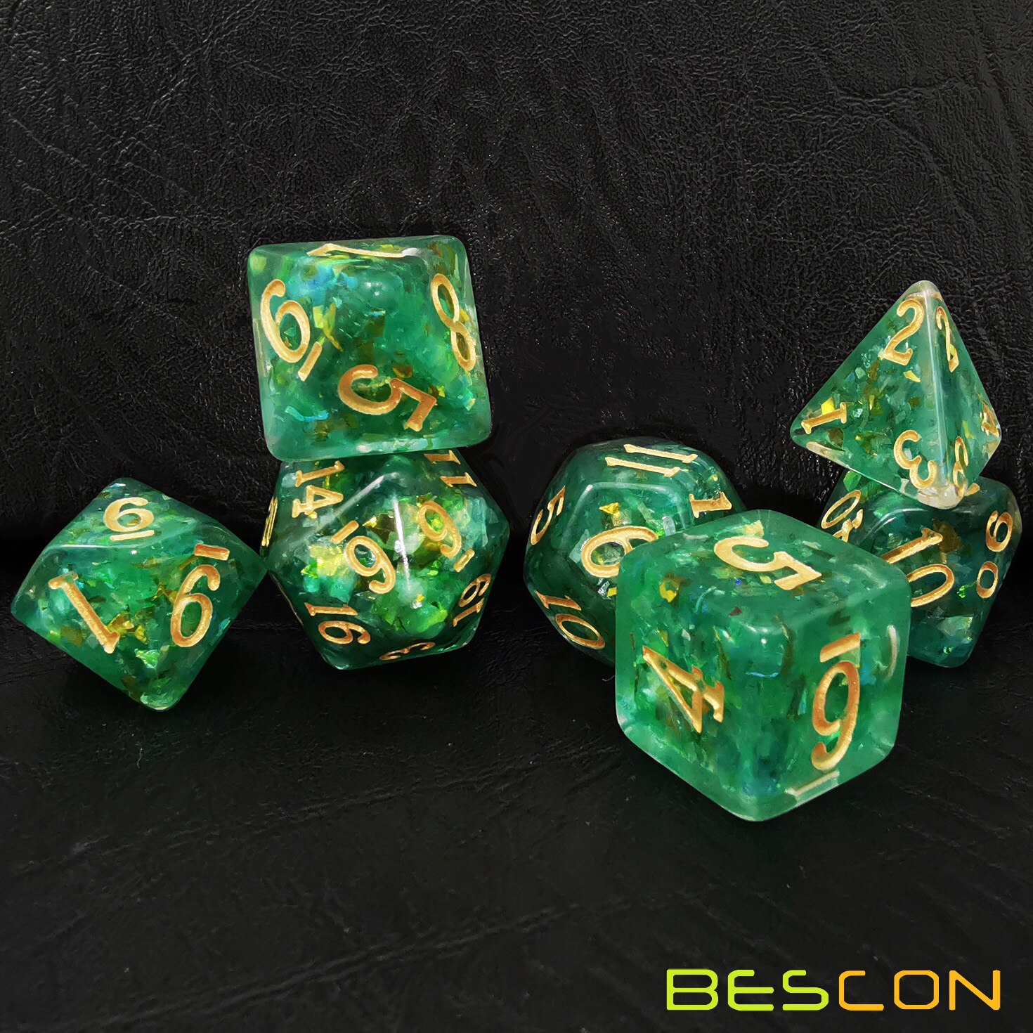 Bescon Dichte-Core Polyhedrale Dobbelstenen Set Van Mint, Rpg 7-Dice Set In Baksteen Doos Verpakking
