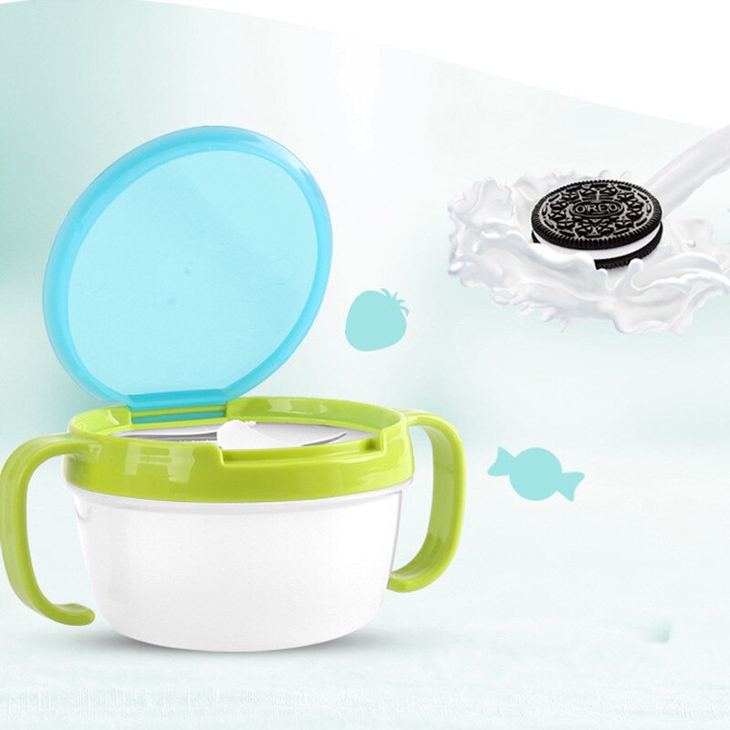 1Pcs Baby Snack Kom Kinderen Voedsel Opslag Plaat Anti Overloop Baby Effen Voeden Plaat Servies