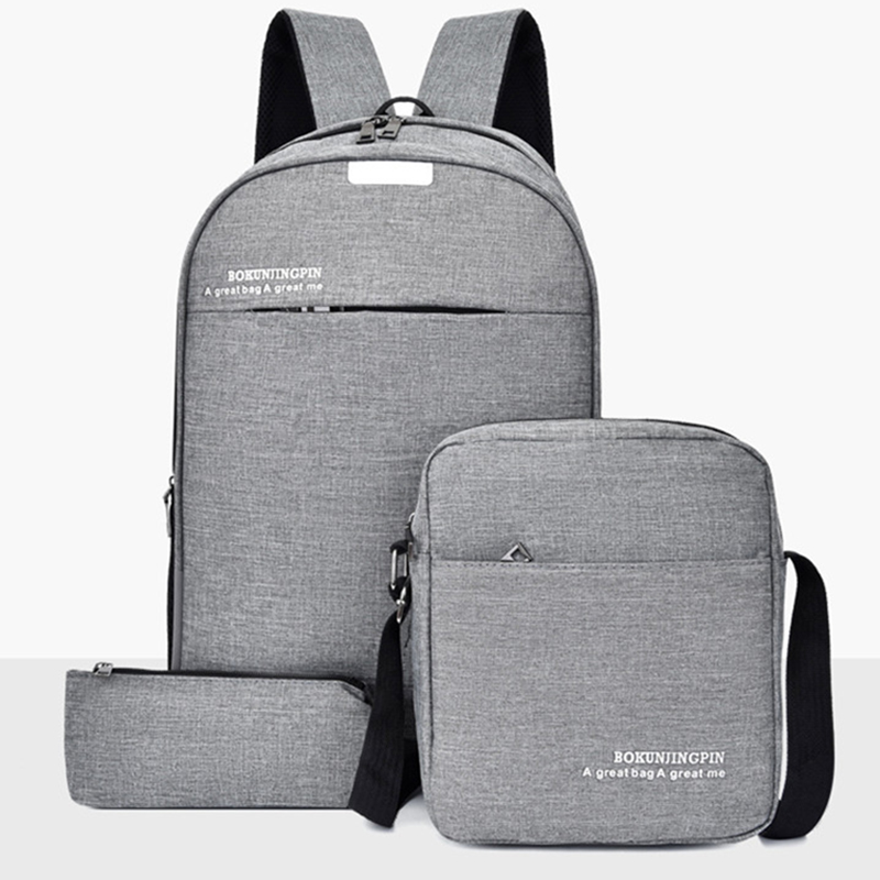 3 Set/piece Schooltassen Voor Tiener Meisje Vrouwen Rugzakken Reizen Schoudertas Vrouwen Student Schooltas Voor Tiener Meisjes: Gray