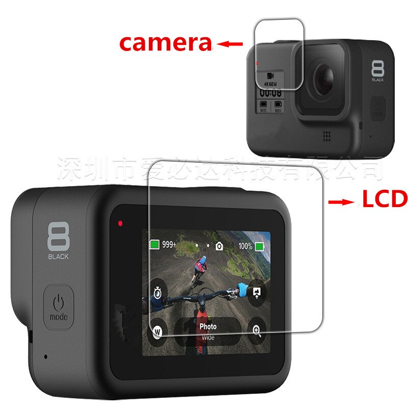 Caméra Sport lentille en verre trempé + protection d'écran LCD pour GoPro Hero 4Session 5Session 5 6 noir 7 noir 8 noir 7 7 argent MAX