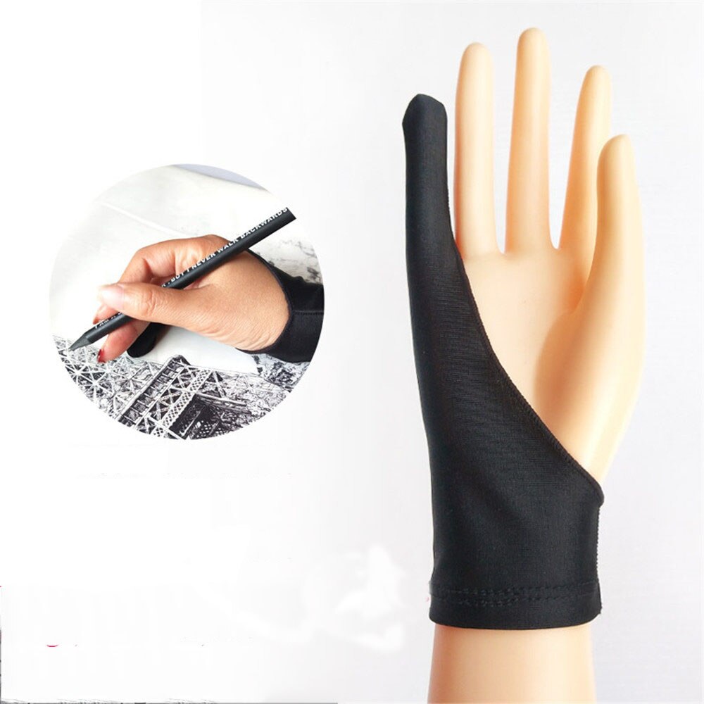 2 Fingers Anti-fouling Gloves for Sketch Oil Paintings Anti Touch Hand Drawing Digital Tablet Writing Glove for School: A-M
