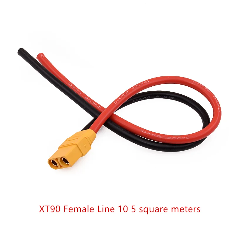 RC Batterij Oplader 18 AWG 16AWG 12AWG 10AWG XT60 XT90 EC5 Plug Mannelijke Vrouwelijke Verlengkabel Draad Connector 10 CM/20 CM/30 CM: Black / T-tak Connector