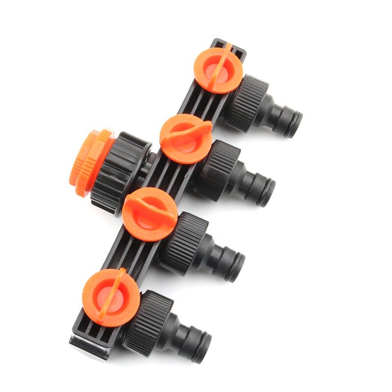 1 Set 4-Way Shunt Water Diverter 1/2" 3/4" 1" Thread Quick Connector Drip Garden Irrigation 4/7 8/11 12mm Hose Fitting