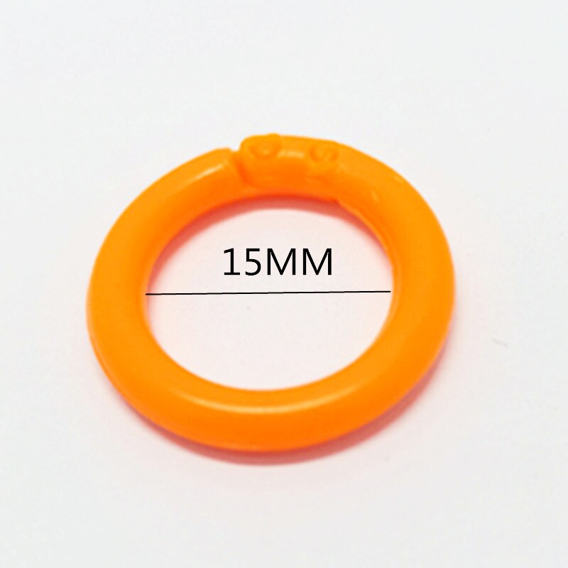 Inner diameter 15MM plastic ring binder DIY album circular binder hoop to open office bookbinding supplies album: Orange