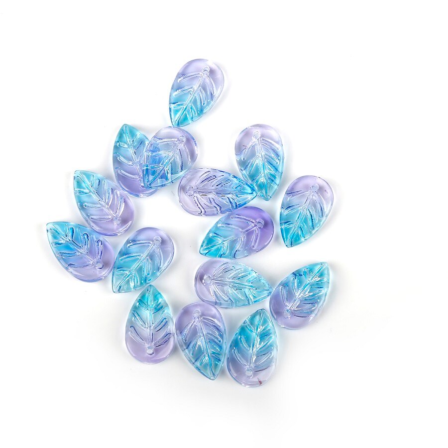 18x11mm Czech Glass Leaf Beads Jewelry Making Supply Czech Leaf Beads DIY Earring Finding Clothing Supplies 20pcs/bag: 06