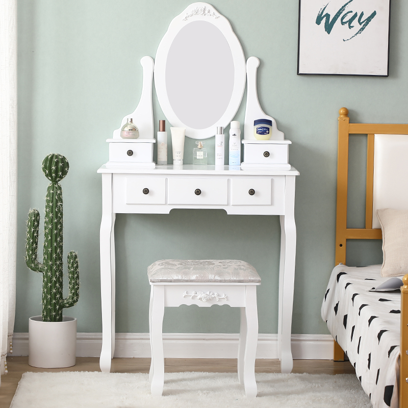 Nordic Dresser For Bedroom Dressing Table Small Apartment Modern Minimalist Single Mini Dressing Table With LightMirror HWC