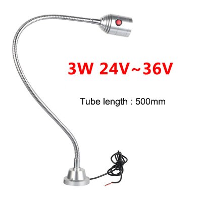 Luz LED de trabajo para máquina herramienta, lámpara de tallado de Jade de 24v y 220v, pequeña iluminación de perforación Industrial, lámpara de mesa, torno CNC, 1W, 3W, 5W: 3w 24v 500mm