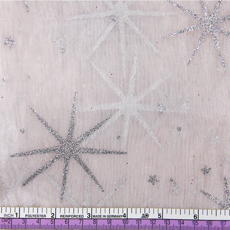 50*145 cm snöflingatryckt glittermetalliskt garntyg, handgjorda material för att sy tilda docka ,1 yc 803: 1043153001