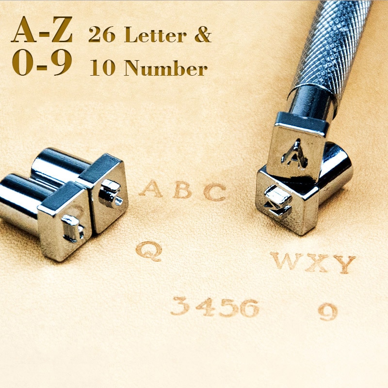 DIY Leather Puncher Tools Letter Stamp Tool Uppercase Capital Letters 26 Alphabet Leather Craft Stamps Working Saddle 3.5-7mm