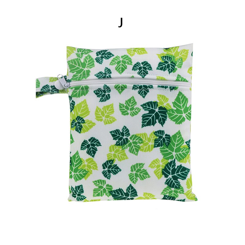 Printed pocket diaper bag waterproof reusable wet bag PUL travel wet dry bag minimum size 25x20cm diaper bag: J