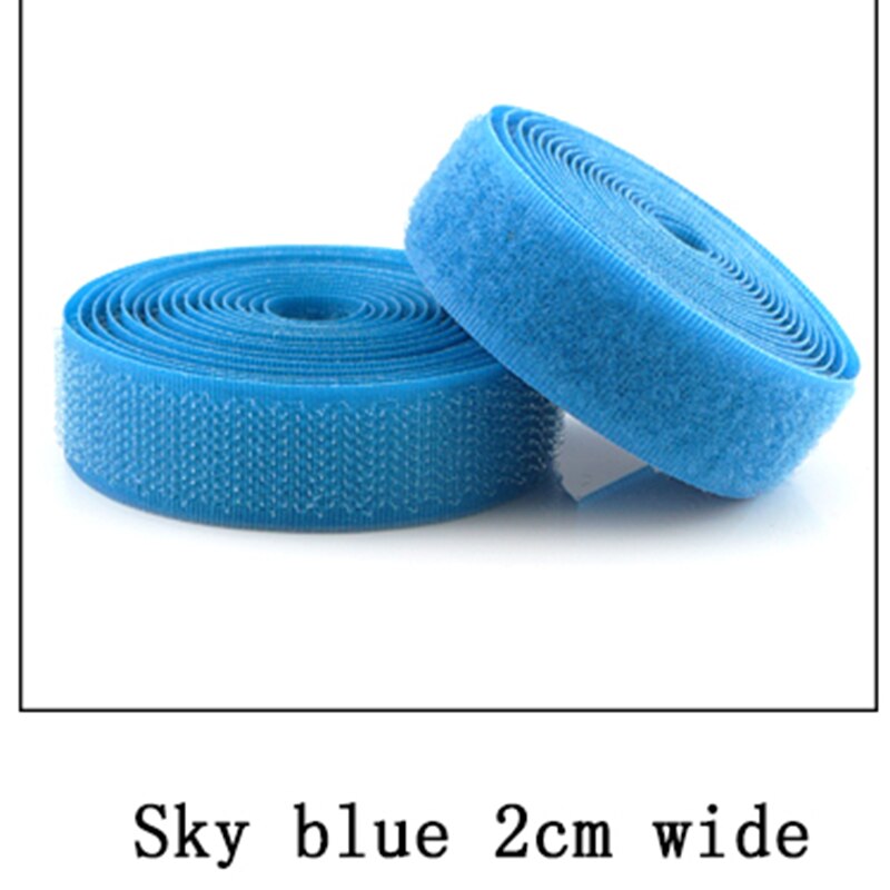 2 meter 16/20mm kardborrefästen sugru kardborreband utan självhäftande fäste nylon magisk tejp remsa sömnadstillbehör kardborre: 20mm / Himmelblå 2m