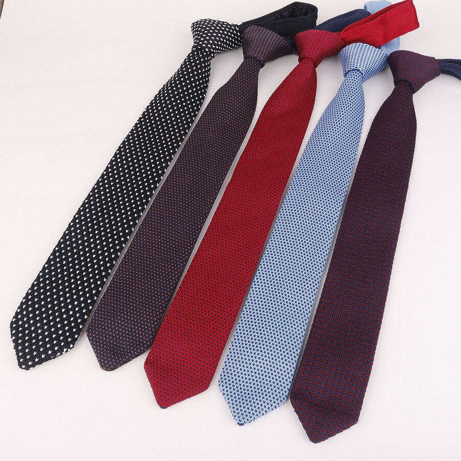 Multi-Gekleurde Mens Ties Lange Gebreide Ties Rood Blauw Grijs Stip Gentlemen Zakelijke Vintrage Stropdas das