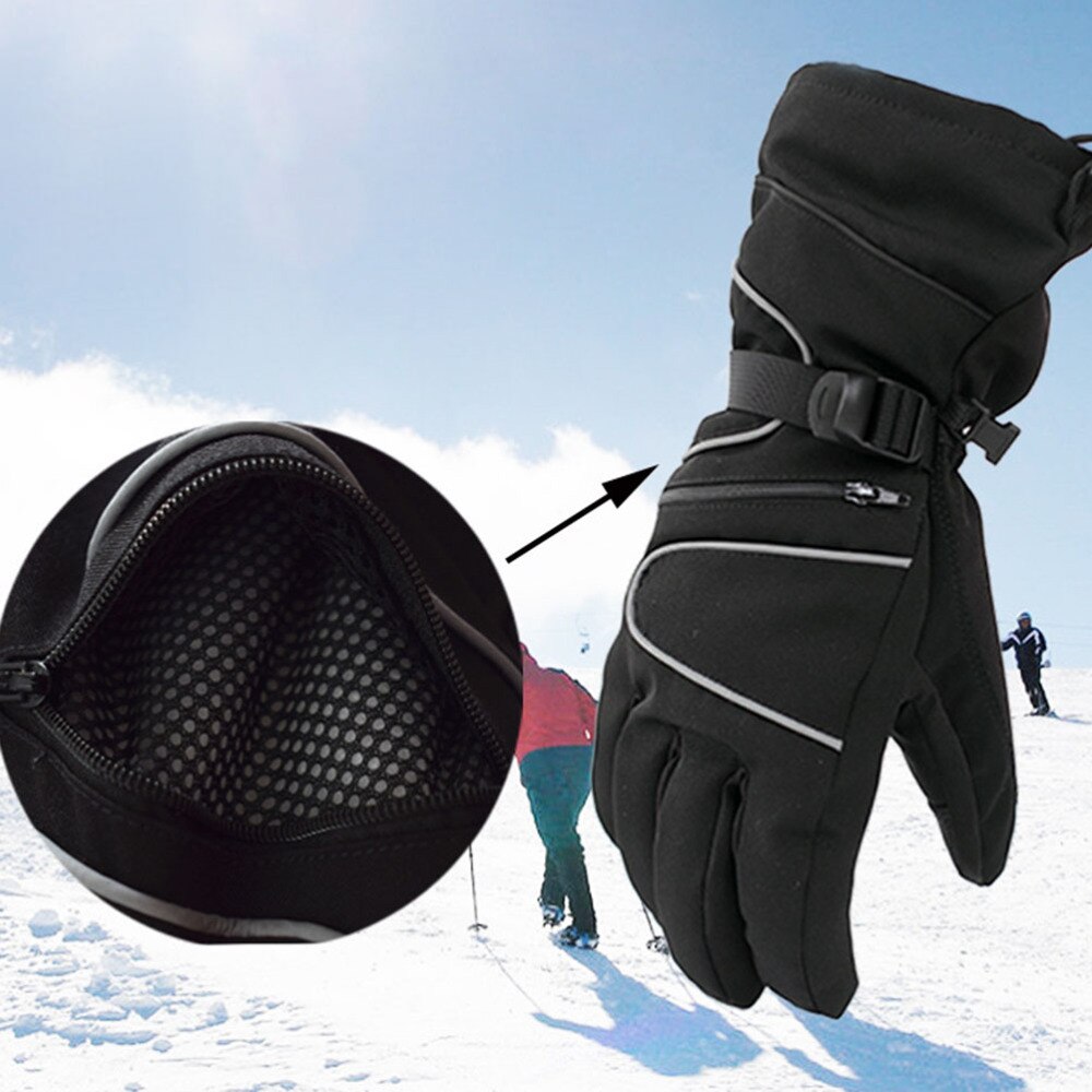 1 Pair Winter Mittens Men Thermal Windproof Waterproof Anti Grip Warm Cold Weather Mitt for Push Cart and Practice