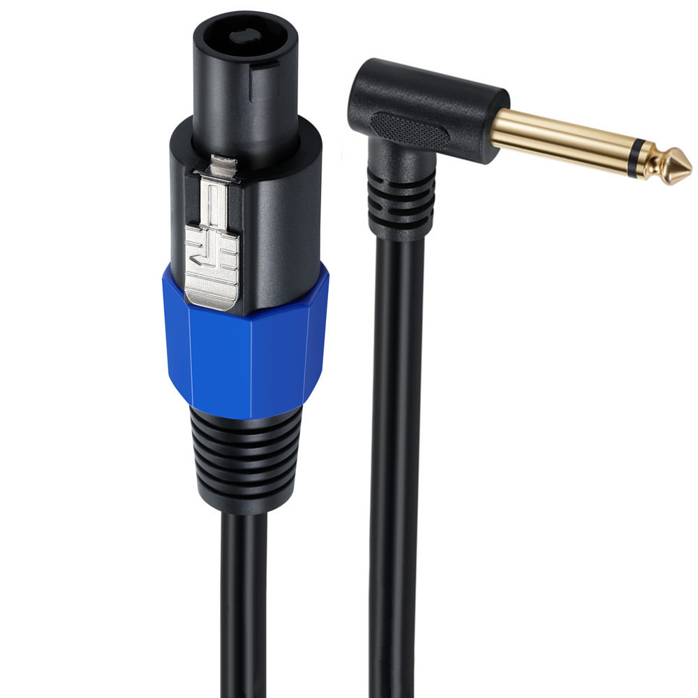 1/4 ts hunn til speakon høyttalerkabel speakon  to 6.35 mm mono jack adapter 6.5mm hann rettvinklet 1/4 " til vrilås speakon-on: Rød
