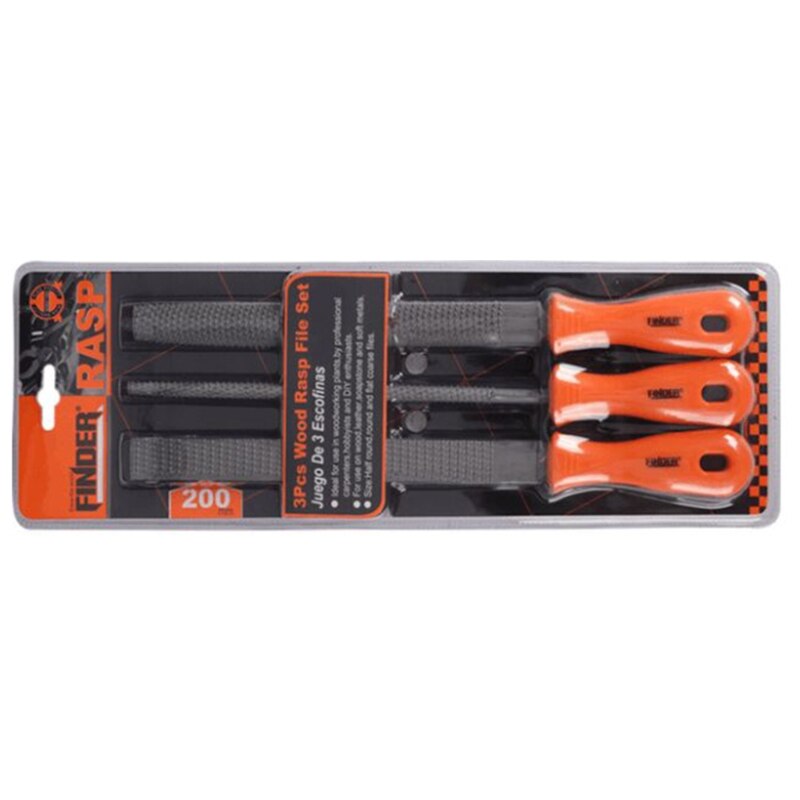 Durable Wood /Steel File Set Tools 3 Pcs for Plastic Wood Soft Metal and More