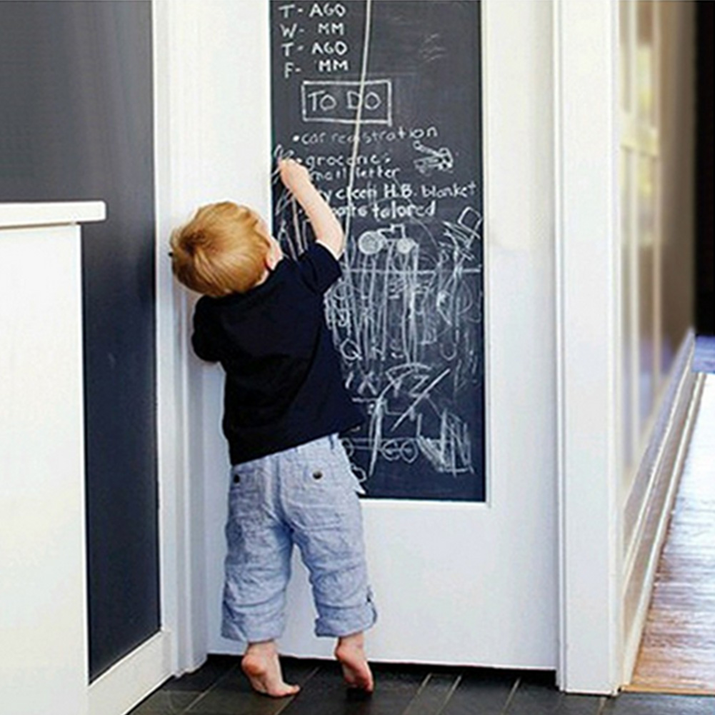 45*110 Wall Chalkboard Sticker PVC Blackboard Stickers Kids Drawing Writing Removable Decals with Chalks Office School Supplies