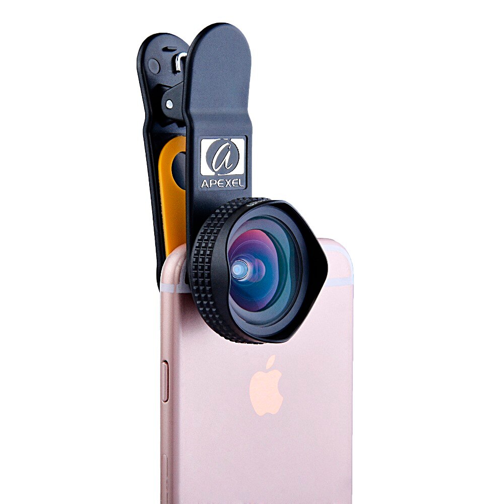 Apexel-lente gran angular HD de 18MM para teléfono móvil, lente de cámara, Kit de 0.6X para Samsung galaxy s8 plus S7 S6 y teléfono de 18MM