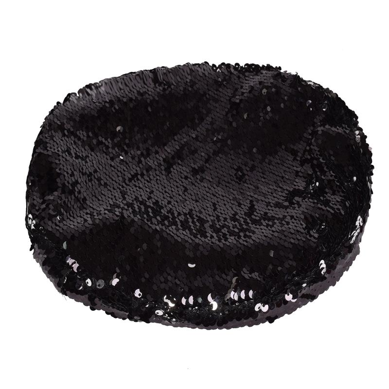 Kvinner paljetter flate baretter lokk paillette sølv fest damer doble farger skinnende årgang maleren hatt