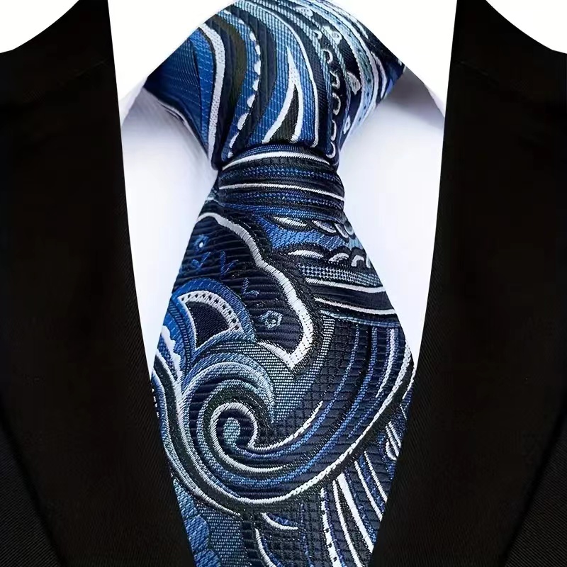 Corbata de lujo de 8CM para hombre, corbatas florales de Cachemira para hombre, novio, corbata tejida Jacquard, accesorios para de boda y negocios: Oro