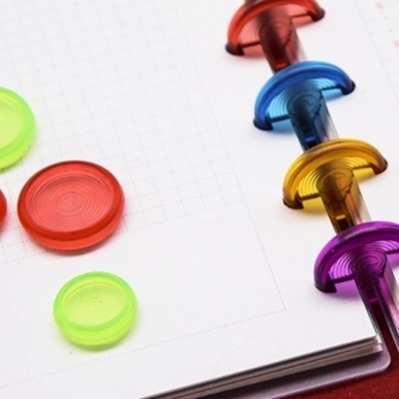 Discos de disco de Color caramelo para cuadernos o planificador, accesorios, CX19-004-100PCs de disco colorido, 18mm, 100 Uds.
