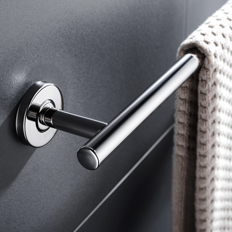 SUS 304 Stainless Steel Bathroom Single Towel Bar Wall Mount Polished Towel Rack Shelf Bathroom Hardware