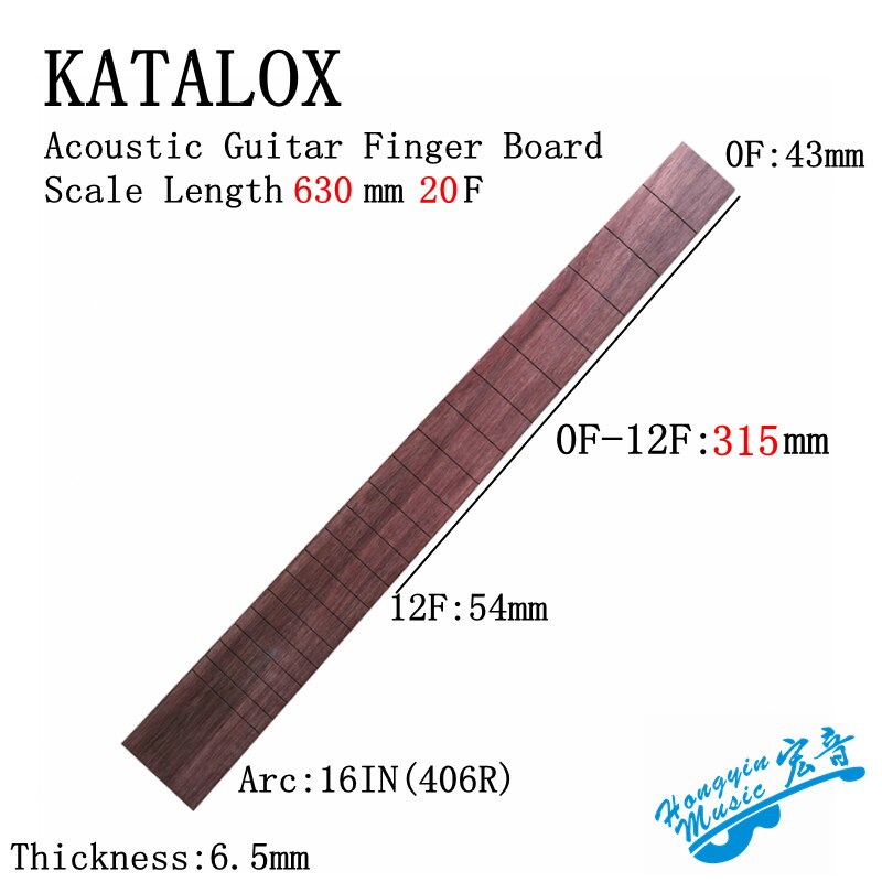 Katalox Voor Elektrische gitaar Akoestische Gitaar Klassieke Gitaar Standaard 650mm Akkoord Lengte Toets Hout Gitaar Maken Materia: Scale Length630mm20F