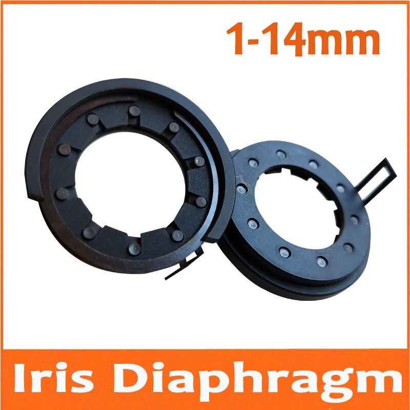 1-14mm diámetro de amplificación Durable cámara Digital microscopio adaptador Metal Zoom óptico Iris abertura de diafragma condensador