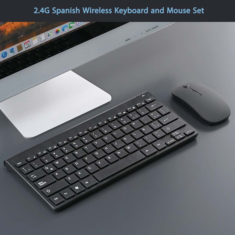 Spanish Keyboard Wireless Mouse For Game PC Player TV Spanish Keyboard and Mouse Set 78Keys Gaming Keyboard