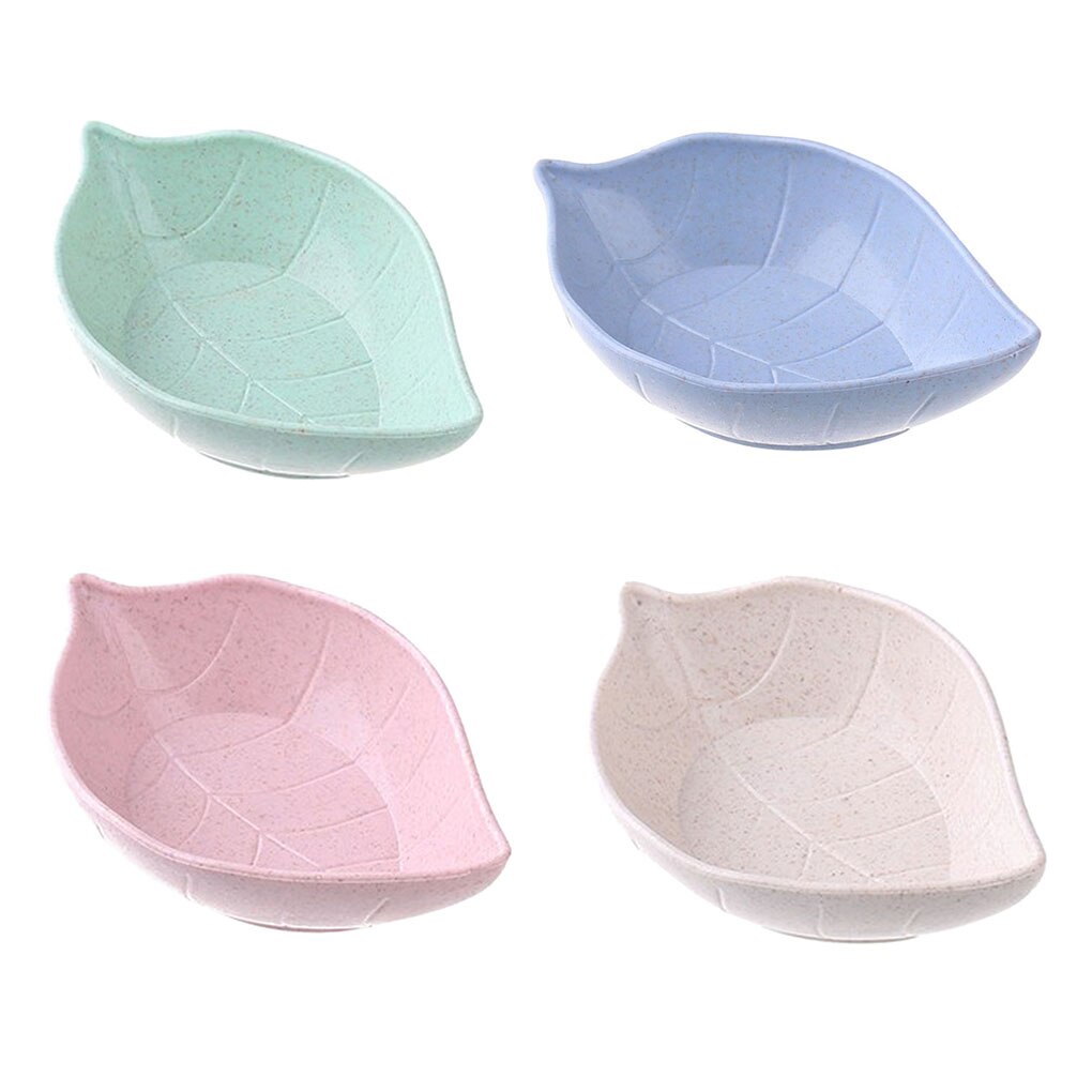 Wheat Straw Leaf Shape Seasoning Dishes Table Sauce Container Kitchen Cutlery Snack Plate 7*11cm