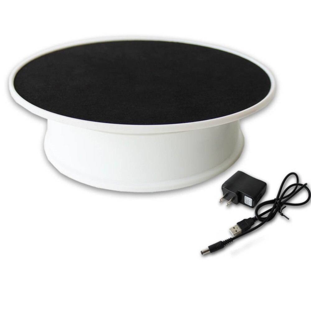 2pack 20cm Electric Motorized Rotating Display Stand Turn Table with Black Felt Top and AC Adapter