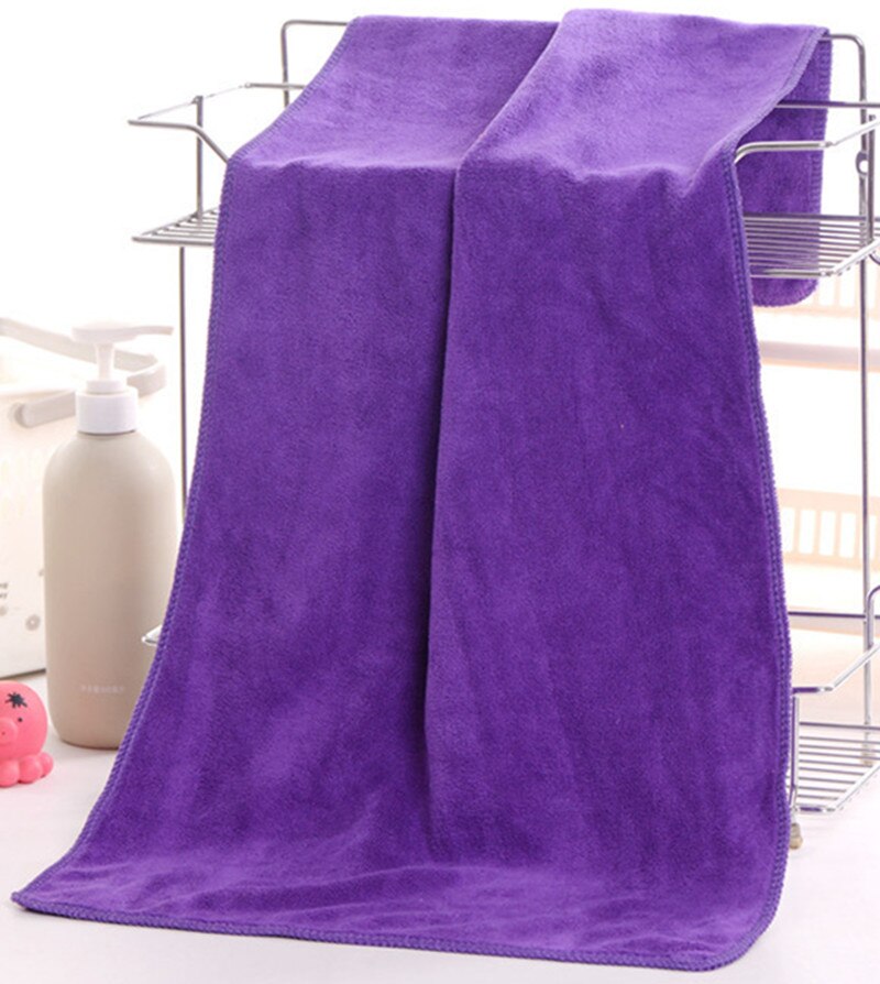 Toalla de baño de secado rápido para salón de belleza, toalla grande y gruesa de microfibra, absorbente, suave y humeante, para masaje, 200x100: 140x70 / Deep purple