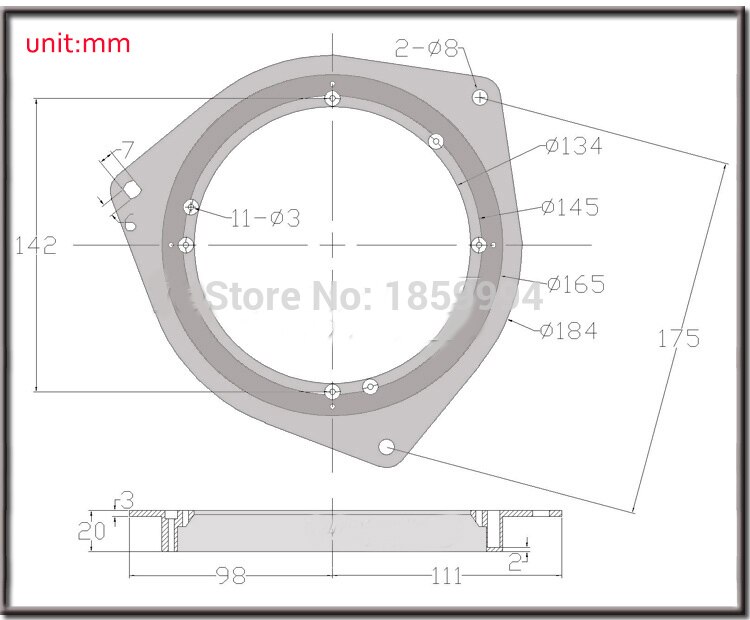 Adaptateur de tapis de haut-parleur stéréo pour porte avant et arrière, fiches de montage à fil, plaques de support, anneau d&#39;espacement 6.5 pouces pour toyota rav4 –
