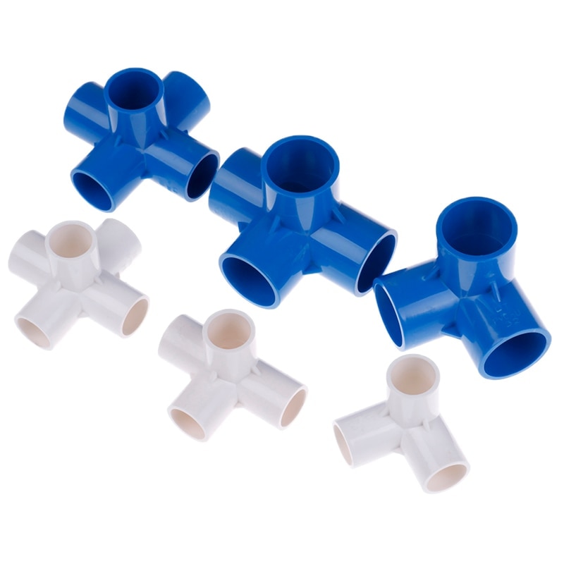 Indvendig dia . 20/25/32mm fatning pvc tee stereo 4 veje 5 veje stik vandrør samling slange reparation 2 farver tilgængelig