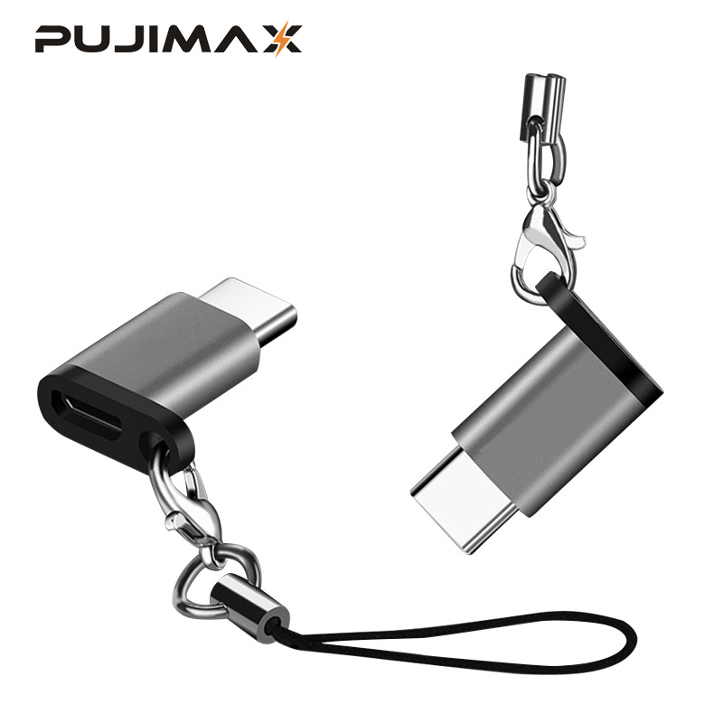 PUJIMAX Adapter Micro USB Naar Type C Legering Android Micro USB Connector Naar Type C Voor Huawei Voor Xiaomi Met Sleutelhanger adapters