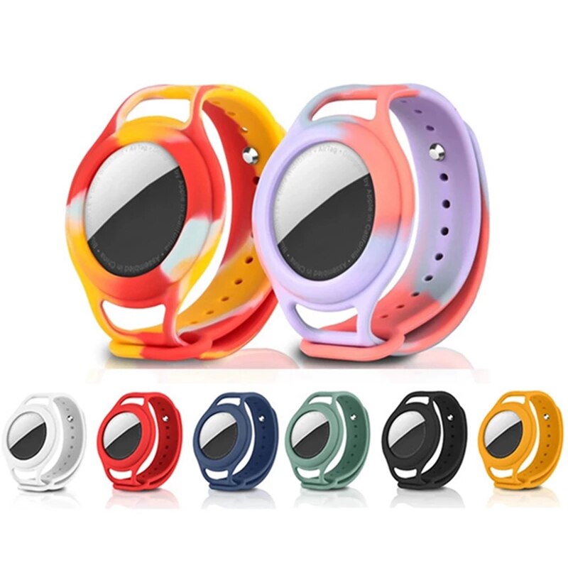 Case for Apple AirTags Kids Soft Silicone Strap Air Tag Anti-Lost Bracelet Protective Cover Shell for AirTag children Strap
