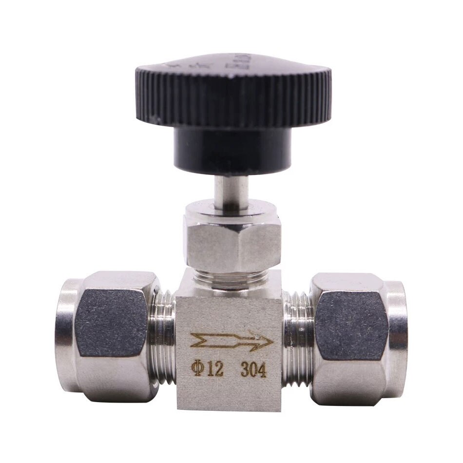 Straight Compression Needle Valve 1/8'' 1/4'' 3/8'' 1/2'' 3 6 8 10 12mm Tube OD SS304 Stainless Steel