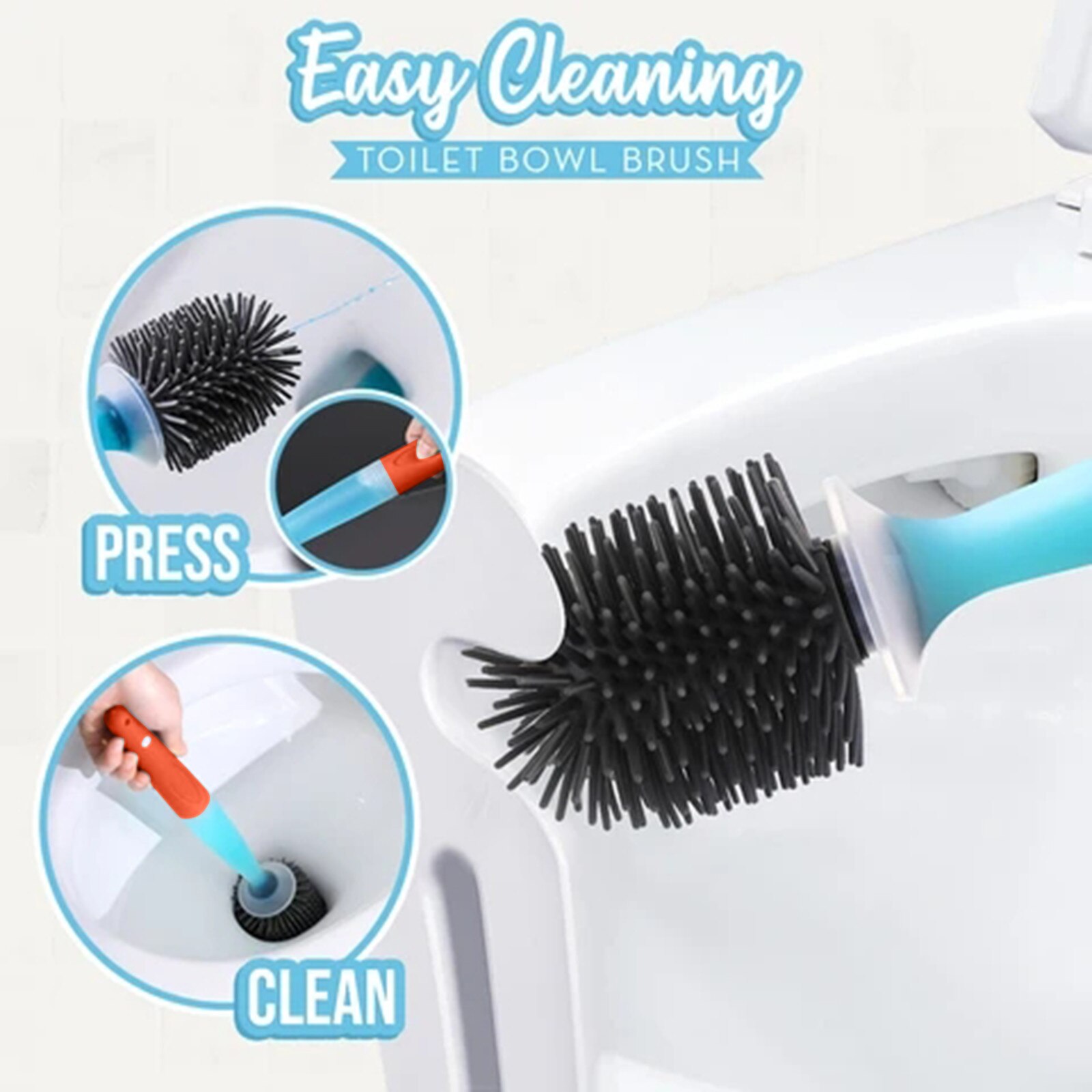 Brosse nettoyante pour cuvette de toilette en Silicone, support mural pour salle de bain, bol pliable, tête de brosse pour nettoyer le coin des toilettes