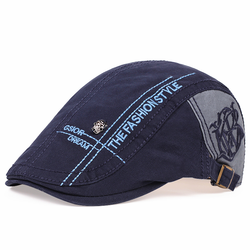 Boina multiusos para hombres y mujeres, gorra de algodón con calavera decorada, gorra a juego informal y de , estilo Four Seasons: Azul