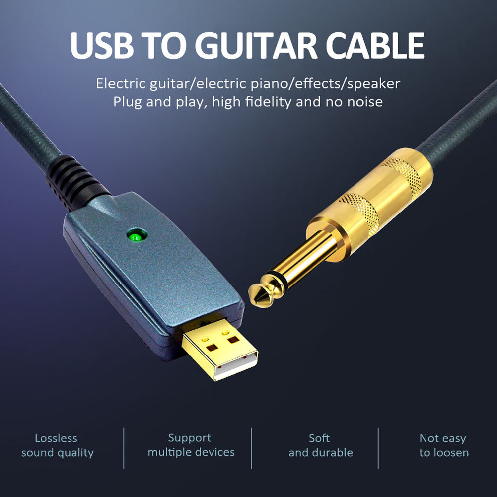 USB Gitarre Kabel Elektrische Gitarre Zubehör Gitarre Audio- Stecker Kabel Adapter 6,35mm Gitarre Kabel Schnittstelle