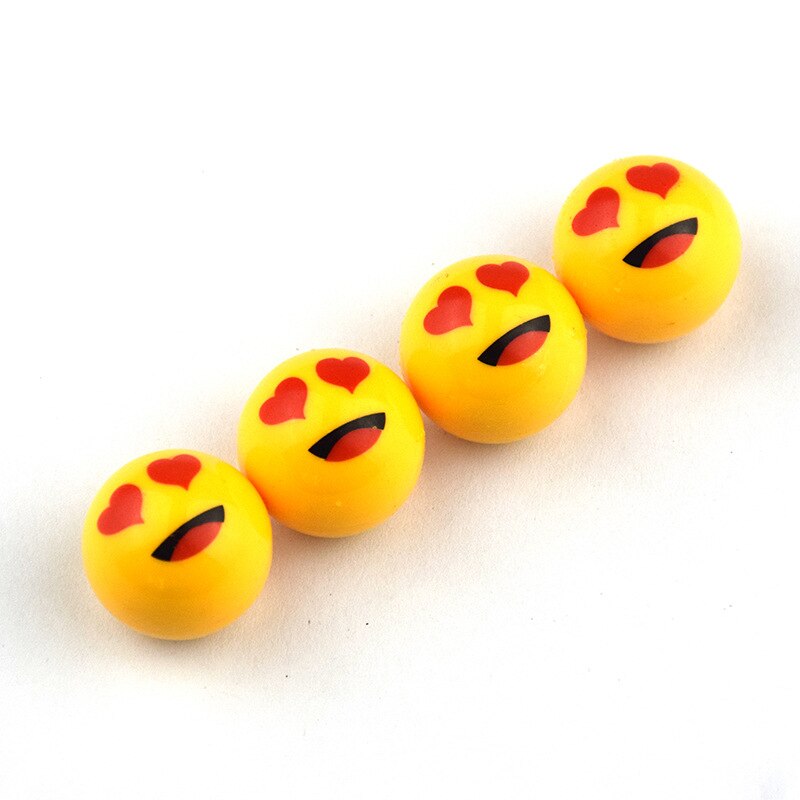 4Pcs Car Wheel Tyre Tires Valve Stem Caps Funny Yellow Smile Face Ball Antirust Copper Core Motorcycle Bike Air Caps Dust Covers: MULTI