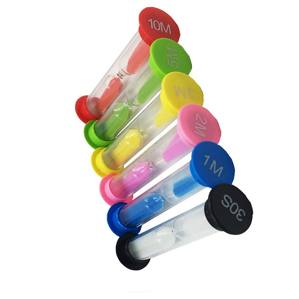 Style Plastic Glass Hourglass Colorful Timer Set 30s 1min 2min 3min 5min 10min Children Learning Time Hourglass Supply